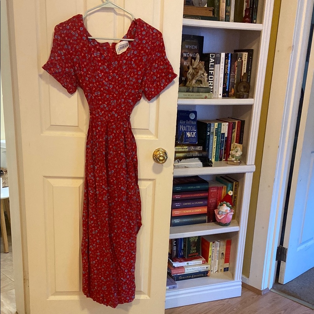 Floral Red Dress